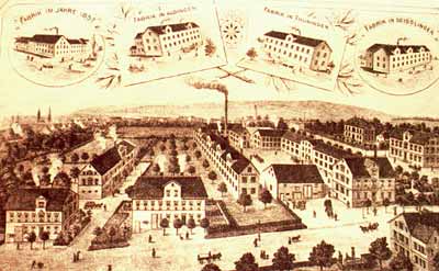 Engraving of the Hohner factory in Trossingen in 1894